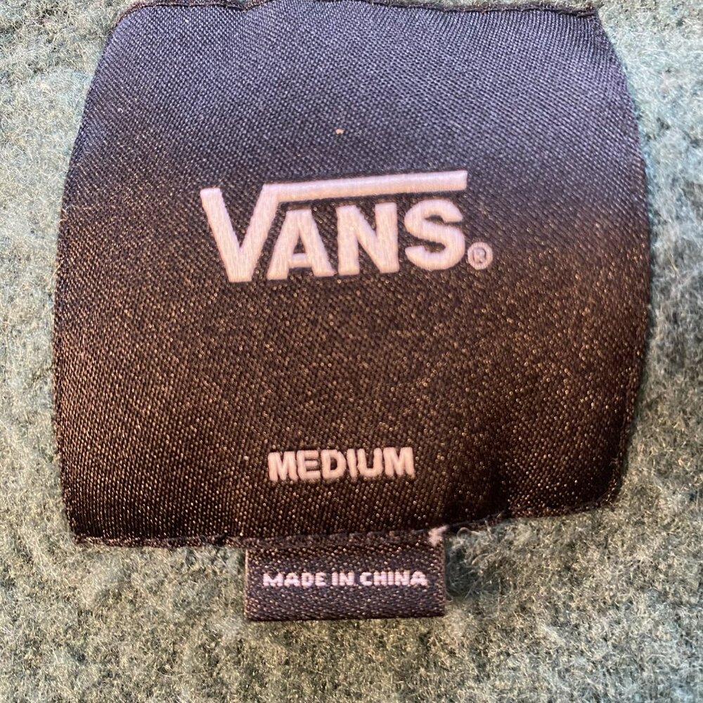 Men's Vans Cardigan V Neck Sweater Green Size Medium M - Picture 4 of 4